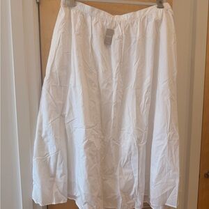 NWT White Poplin Maxi Skirt